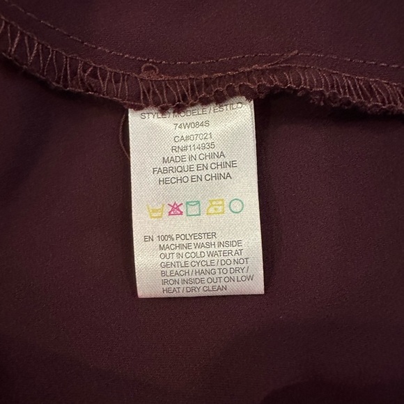 RDI Silk satin like material camisole cami SZ L burgundy  adjustable straps - Picture 4 of 5